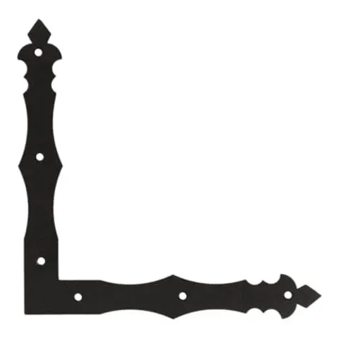 Produktbild: Gedotec Fensterwinkel Antike Deko | 2 Stück Winkel 90 Grad schwarz | 200 x 200 x 30 mm | Anschraubwinkel Beschläge Antik Bauwinkel Flachwinkel Eckwinkel Zierwinkel Holzverbinder Verbinder Holzwinkel