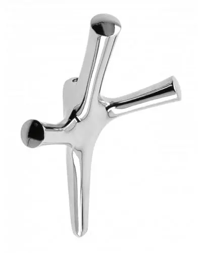 Produktbild: Gedotec Garderoben-Haken Metall Chrom poliert I Walencia I Aufhänger Tiefe: 58 mm I 1 Stück Kleiderhaken I Wand-Garderobe zum Schrauben I Mantelhaken Modern I Design Wandhaken mit Befestigungsmaterial