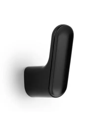 Produktbild: Gedotec Garderoben-Haken aus Metall Schwarz matt I LUV ZAMAK I 51,2 x 17,5 mm I 1 Stück Kleiderhaken I Wand-Garderobe zum Schrauben I Design Wandhaken mit Befestigungsmaterial - Jackenhalter Wand