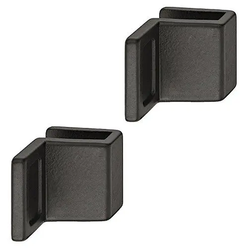 Produktbild: Gedotec Glastürgriff Schrank Möbelgriffe für Glastüren - Ziehgriff zum Klemmen - Glasdicke 4-6 mm - Zinkdruckguss schwarz - Griff für Schranktüren & Glastüren - 2 Stück - Design Spiegel-Türgriff