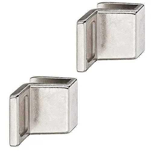Produktbild: Gedotec Glastürgriffe Schrank Möbelgriffe für Glastüren - Ziehgriff zum Klemmen - Glasdicke 4-6 mm - Zinkdruckguss vernickelt - Griff für Schranktüren & Glastüren - 2 Stück - Design Spiegel-Türgriffe