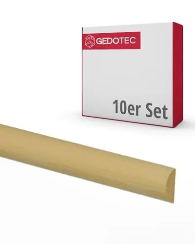Produktbild: Gedotec Halbrundstab - Holzbretter zum bauen und basteln aus Nadel-Holz 100 cm | 10 Stück 28 mm | BASIC | vielseitige Zierleiste und Holz zum Basteln von verschiedenen Objekten | Holzleisten