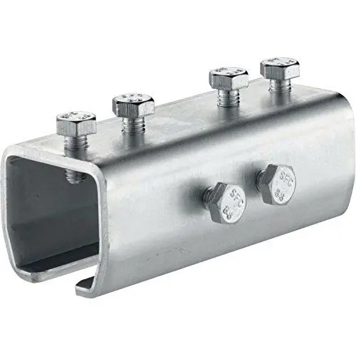 Produktbild: Gedotec Helm Agrar Verbindungsmuffe 1103 Befestigung für Rollapparat Schiebetür & Tor | Muffe für Profil 100 | MADE IN GERMANY | Stahl blau verzinkt | 1 Stück - Verbindungsstück für Woelm Laufschienen