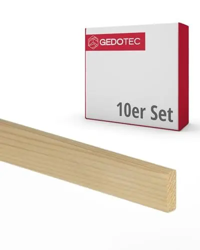 Produktbild: Gedotec Holzleisten - Holzbretter zum bauen Bastelklötzchen 100 cm lang | 10 Stück 10 x 40 mm | BASIC | vielseitiges Holz zum Basteln von verschiedenen Objekten - für Fensterbank Verkleidung innen