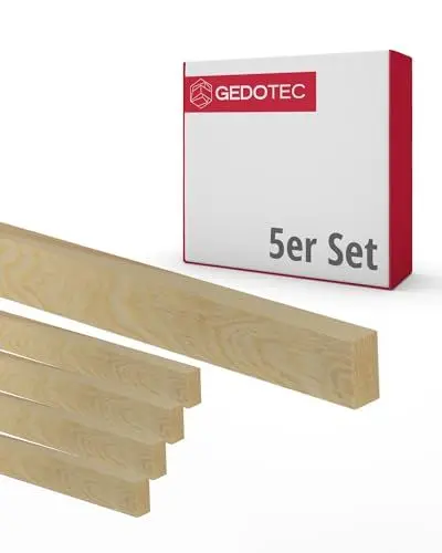 Produktbild: Gedotec Holzleisten - Holzbretter zum bauen Bastelklötzchen 100 cm lang | 5 Stück 19 x 23 mm | BASIC | vielseitiges Holz zum Basteln von verschiedenen Objekten - für Fensterbank Verkleidung innen