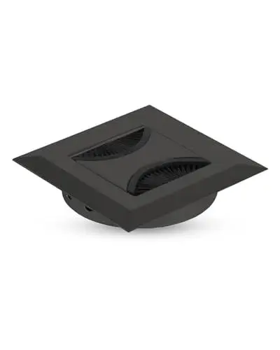 Produktbild: Gedotec Kabeldurchlass aus Metall Schwarz matt | 1 Stück | Kabeldurchführungssystem Ø 80 x 12 mm | Soul | Kabeldurchgang 2-teilig | Kabeldurchlasskanal in quadratischer Form