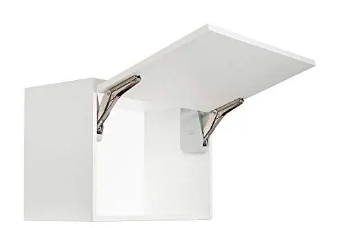 Produktbild: Gedotec Klappenhalter Küchen-Schrank Kesseböhmer Klappenbeschlag Möbel-Klappen Free Flap Mini | Modell B 1,4-7,9 kg | Möbelbeschläge | 1 Garnitur - Original Klappenscharnier Komplett-Set weiß