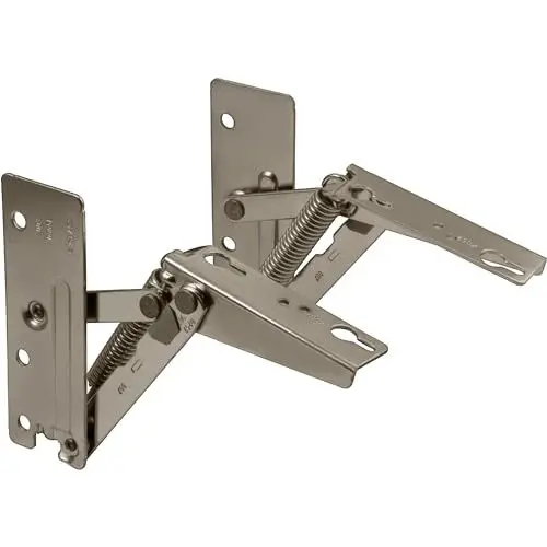Produktbild: Gedotec Klappscharnier - Grass Kinvaro T-57 | 1 Paar Klappbeschlag links + rechts - Metall vernickelt | Hochschwenk-Automatik mit 240 N | Klappscharnier mit Arretierung | Deckelstütze für Küchen-Möbel