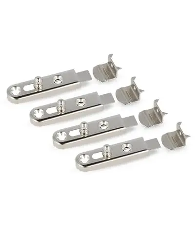 Produktbild: Gedotec Möbelriegel klein aus Metall | 4 Stück Schubriegel für Möbel inkl Schließwinkel - Schieberiegel für Türen zum Schrauben - 50 mm | BALL | Schlossriegel klein - sichtbare Verschraubung