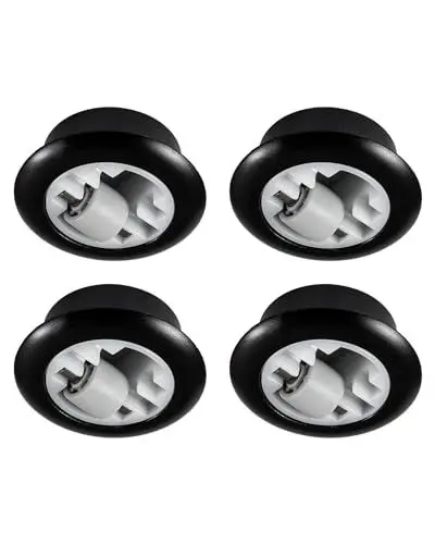 Produktbild: Gedotec Möbelrolle zum Einbohren | 4 Stück - Transportrollen ohne Bremse | Gesamt-Ø 54 mm | Lenkrolle Kunststoff | Stollenrolle mit 50 kg Tragkraft | MADE IN GERMANY | Möbel-Gleitrolle zum Einlassen
