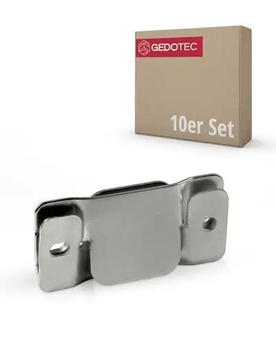 Produktbild: Gedotec Möbelverbinder Sofa Bettverbinder TYP A Couch-Verbinder zum Schrauben | Metall verzinkt | Einhänge-Verbinder Beschlag für Betten, Polster-Möbel - Tische | 10 Set - Holzverbinder Set universell