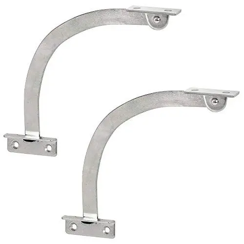 Produktbild: Gedotec Öffnungsbegrenzer Schrank Klappenbeschlag für Möbeltüren | Klappenhalter Barfach zum Schrauben | Metall Länge 150 mm | Stahl vernickelt | 1 Paar - Möbelbeschläge Klappenschere für Schranktüren