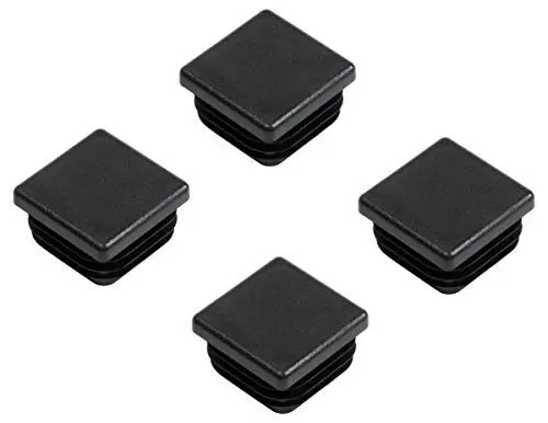 Produktbild: Gedotec PE Rohrstopfen | 4 Stück - Fußkappen schwarz aus Kunststoff für Vierkantrohr | Formrohr-Stopfen quadratisch | Lamellenstopfen 50 x 50 mm | Made IN Germany | Abdeckkappen für Quadratrohr