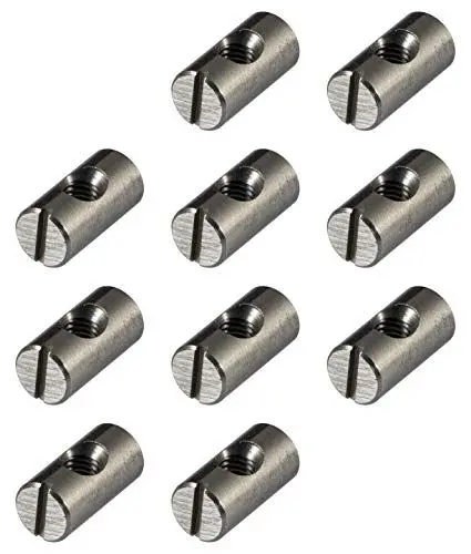 Produktbild: Gedotec Quermutter-Bolzen M6 zentrisch Möbel-Zylindermutter mit Gewinde Möbelverbinder Set - H10424 | 10 x 20 mm | Stahl blank | Rund-Muttern zum Schrauben | 20 Stück - Möbelbeschläge Schraubverbinder