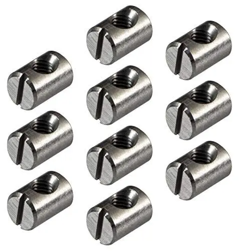 Produktbild: Gedotec Quermutter-Bolzen M6 zentrisch Möbel-Zylindermutter mit Gewinde Möbelverbinder Set - H10424 | 8 x 14 mm | Stahl blank | Rund-Muttern zum Schrauben | 20 Stück - Möbelbeschläge Schraubverbinder