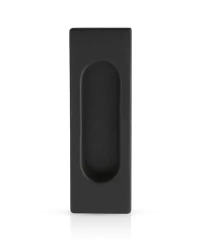 Produktbild: Gedotec Schiebetür Griff aus Metall (VERSENKT) Griffmuschel Schiebetür Schwarz matt beschichtet I Muschelgriff eckig 125x40 mm I Möbelgriff zum Einlassen I Griffmulde Schiebetür Griffmuschel