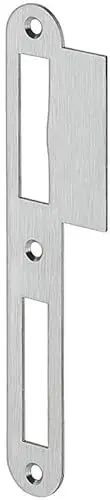 Produktbild: Gedotec Schließblech Edelstahl matt | 1 Stk Einlass-Schliessblech Zimmertür | Lappenschließblech gerade DIN links | Renovierung für Zargen aus Holz | Metall Tür-Anschlag Innentüren Haustür Gartentor