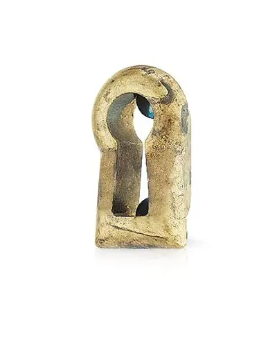 Produktbild: Gedotec Schlüsselbuchse Messing Schlüsselschild Antik für Plättchenbefestigung - H7415 | Messing braun durchgerieben | Schlüssel-Rosette zum Einlassen | 1 Stück - Abdeckung für Möbel-Schränke