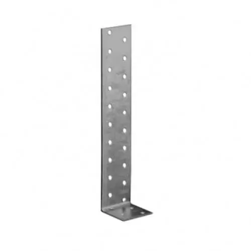 Produktbild: Gedotec Schwerlast Stahlanker Metall | 4 Stk Ankerwinkelverbinder 400 x 40 mm | universal Lochplatte zum Einbetonieren | Anker Flachstahl Betonanker 90 Grad Befestigung individuelles Lochsystem