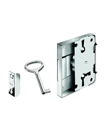 Produktbild: Gedotec Sicherheitsschloss für Schubläden Möbelschloß für Schränke Kastenschloss Set | Dornmaß: 25 mm | Schrankschloss Stahl vernickelt | MADE IN GERMANY | 1 Stück - Aufschraubschloss inkl. Schlüssel