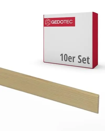 Produktbild: Gedotec Sockelleiste - Holzbretter zum bauen Tapetenleiste aus Nadel-Holz 100 cm | 10 Stück 4 x 29 mm | BASIC | vielseitige Zierleiste und Holz zum Basteln von verschiedenen Objekten | Holzleisten