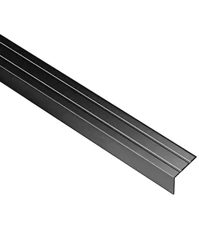 Produktbild: Gedotec Treppen-Kantenprofil selbstklebend | 1 Stück Stufen-Kantenprofil Aluminium schwarz | 1000 mm | Bodenprofil ungelocht zum Kleben | Winkel-Schutzprofil 25 x 8 mm | Alu-Winkelprofil mit Rille