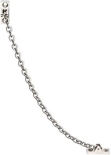 Produktbild: Gedotec Tür-Öffnungsbegrenzer Schranktür Klappenbeschlag aus echt Messing vernickelt | Arretierungskette 200 mm | Türkette mit Tragkraft bis 40 kg | 1 Stück - Klappenhalter Kette - Scharniere Ketten