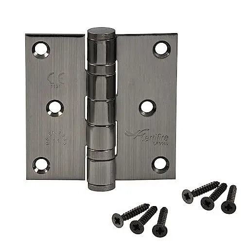 Produktbild: Gedotec Türband Schwerlast-Scharnier Aufschraubband für Zimmertüren & Holztüren | Tür-Scharnier Edelstahl matt | Tragkraft 80 kg | Lappendicke: 3 mm | 1 Stück - Renovierband 76 x 76 mm mit Schrauben