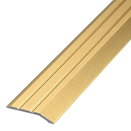 Produktbild: Gedotec Übergangsleiste höhenausgleich Gold selbstklebend | 1Stück Abschlussprofil Alu 1000 mm | Dehnungsfugenprofil Boden-Leiste höhen-ausgleich 2-5mm | Übergangsschiene ohne bohren, 100 cm (1m)