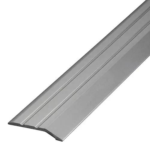 Produktbild: Gedotec Übergangsleiste höhenausgleich Silber selbstklebend | 1Stück Abschlussprofil Alu 1000 mm | Dehnungsfugenprofil Boden-Leiste höhen-ausgleich 2-5mm | Übergangsschiene ohne bohren, 100 cm (1m)