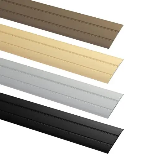 Produktbild: Gedotec Übergangsprofil selbstklebend Silber 1000 mm Alu I Länge 1m, Breite 37 mm I Made in Germany I Übergangsschiene Aluminium eloxiert, Übergangsleiste ohne bohren, Abdeckleiste
