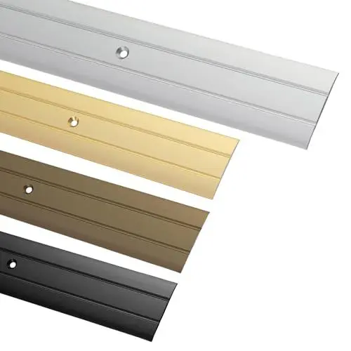 Produktbild: Gedotec Übergangsprofil zum Schrauben Alu Silber 200 cm | Länge 2 m Breite 37 mm | 1 Stk Übergangsschiene für Fußböden - Aluminium Boden-Leiste | Übergangsleiste gelocht | Bodenprofil für Türschwelle