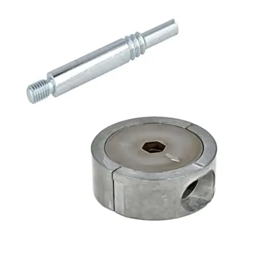 Produktbild: Gedotec Verbindungsbeschlag groß für Möbel | 1 Set Exzenter Möbelverbinder 64 mm inkl. Einschraubdübel und Verbindungsschraube | FUERTE | Nockenbeschlag Zinkdruckguss | Schrankverbinder Möbelbeschlag
