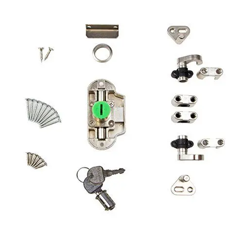 Produktbild: Gedotec Zylinder-Drehstangenschloss Möbel-Aufschraubschloss Kleider-Schrank | Möbelschloss Anschlag RECHTS | Zylinderschloss Dornmaß 25 mm | Stahl vernickelt | 1 Set - Schrank-Schloss für Schranktüren