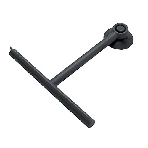 Produktbild: Gedy Nero G-Mirissa, Duschabzieher Farbe Haken mit Saugnapf, Glasreiniger aus Harz und Gummi, Maße 23 x 22 x 3 cm und Gewicht 0,1 kg, 2 Jahre Garantie, Design R & S, einzigartig