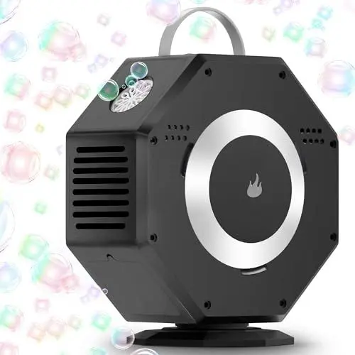 Produktbild: GEEDIAR Seifenblasenmaschine, Bubble Machine 360° Drehbar Automatischer Seifenblasenmaschinen Tragbare Blasenmaschine Professional Blasenspielzeug für Hochzeit Party Kinder, 6000 Blasen Pro Minute