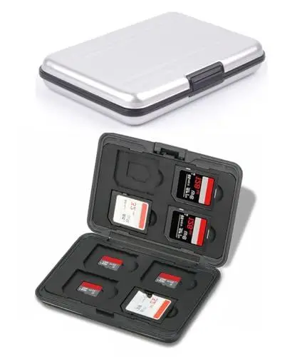 Produktbild: GeeKam Speicherkarten-Transportbox, stoßfester SD-Kartenhalter aus Aluminium, kompatibel mit SD-, SDHC-, MMC-, Micro SD- und TF-Karten