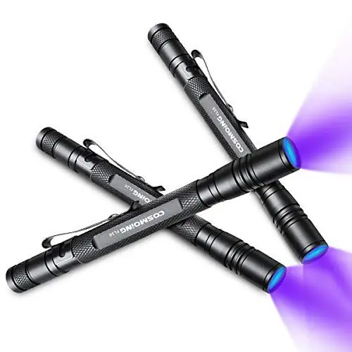 Produktbild: Geekhigh UV Taschenlampe LED 395nm Schwarzlicht Taschenlampe, Zoomable Pen Flashlight IP54 Haustier Urin Detektor für Haustier Urin, Katze Hund Flecken, Bettwanze, Skorpion, Toilette (3 Pack)