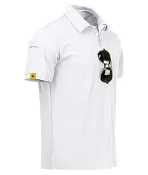 Produktbild: geeksport Poloshirt Herren Kurzarm Freizeit Sport Polo Golf Tshirts Männer Polohemd (Weiß XXL)