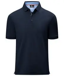 Produktbild: geeksport Poloshirts Herren Kurzarm Tennis Slim Fit Golf Polo Shirt Männer Sport Schnelltrocknend Atmungsaktiv Polohemd Sommer Outdoor Golf T-Shirt(1623-Navy-2XL)