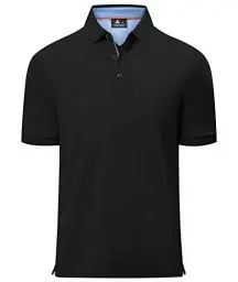 Produktbild: geeksport Poloshirts Herren Kurzarm Tennis Slim Fit Golf Polo Shirt Männer Sport Schnelltrocknend Atmungsaktiv Polohemd Sommer Outdoor Golf T-Shirt(1623-Schwarz-2XL)