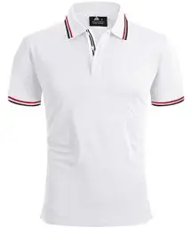 Produktbild: geeksport Poloshirts Herren Kurzarm Tennis Slim Fit Golf Polo Shirt Männer Sport Schnelltrocknend Atmungsaktiv Polohemd Sommer Outdoor Golf T-Shirt(Weiß-2XL)