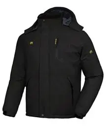 Produktbild: geeksport Winterjacke Herren Warm Parka Winter Wasserabweisend Gefüttert Berg-Skijacke Abnehmbarer Kapuze Snowboardjacke Winddicht Outdoorjacke Schwarz XL