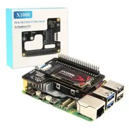 Produktbild: Geekworm X1000 PCIe to M.2 NVMe Key-M SSD Pip PCIe Peripheral Board for Raspberry Pi 5