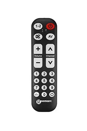 Produktbild: Geemarc TV10 - Einfach zu bedienende Universalfernbedienung mit 19 großen programmierbaren Tasten für Senioren - Funktioniert als Infrarot-Fernbedienung