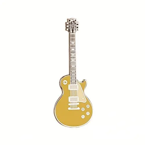 Produktbild: Geepin Emaille-Gitarren-Anstecker | Hochwertige LP Goldtop Mini-Brosche | 52 mm | Tragbar am Rucksack, T-Shirt, an der Jacke, Krawatte etc. | In ansprechender Gitarrenkoffer-Box