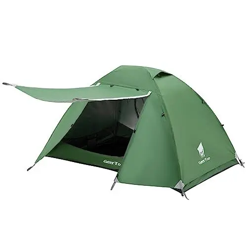 Produktbild: GEERTOP 2-Personen-Zelt für Camping Leichtes Backpacking Zelt, einfache Einrichtung Camping Zelt für Outdoor Wandern Reisen, mit Markise Vestibule Zwei Türen