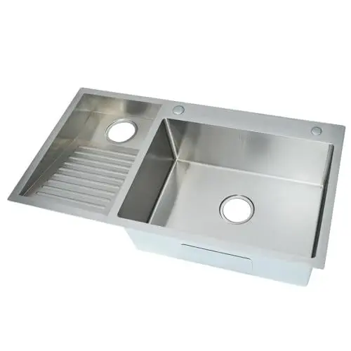 Produktbild: GEESDF Wäschespüle Mit Waschbrett, Edelstahl-Küchenspüle, Haushaltswaschbecken, Pool, Balkon, Zimmerwaschbecken, Leicht Zu Reinigen, Doppelbecken, 1000 Mm