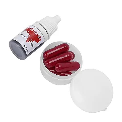 Produktbild: Kunstblut, Fake Blood, Fake Blut, Gefälschte Blutkapseln Gelatine Blutkapseln mit Kunstblutpuder Künstlicher Gefälschter Blutfilm Halloween Make-up Geronnenes Blut Gel Kostüm Cosplay Party Prop