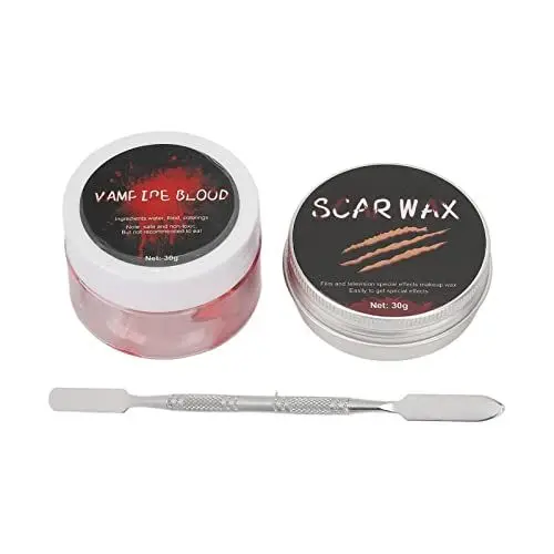 Produktbild: Gefälschtes Blut Sfx Make-up Kit Narbenwachs, Narbenwachs Kit DIY Cosplay Vivid Effect Edelstahl ABS Material Horror Stil Halloween Gesichts Make-up, Halloween Make-up Kit Narbenwachs